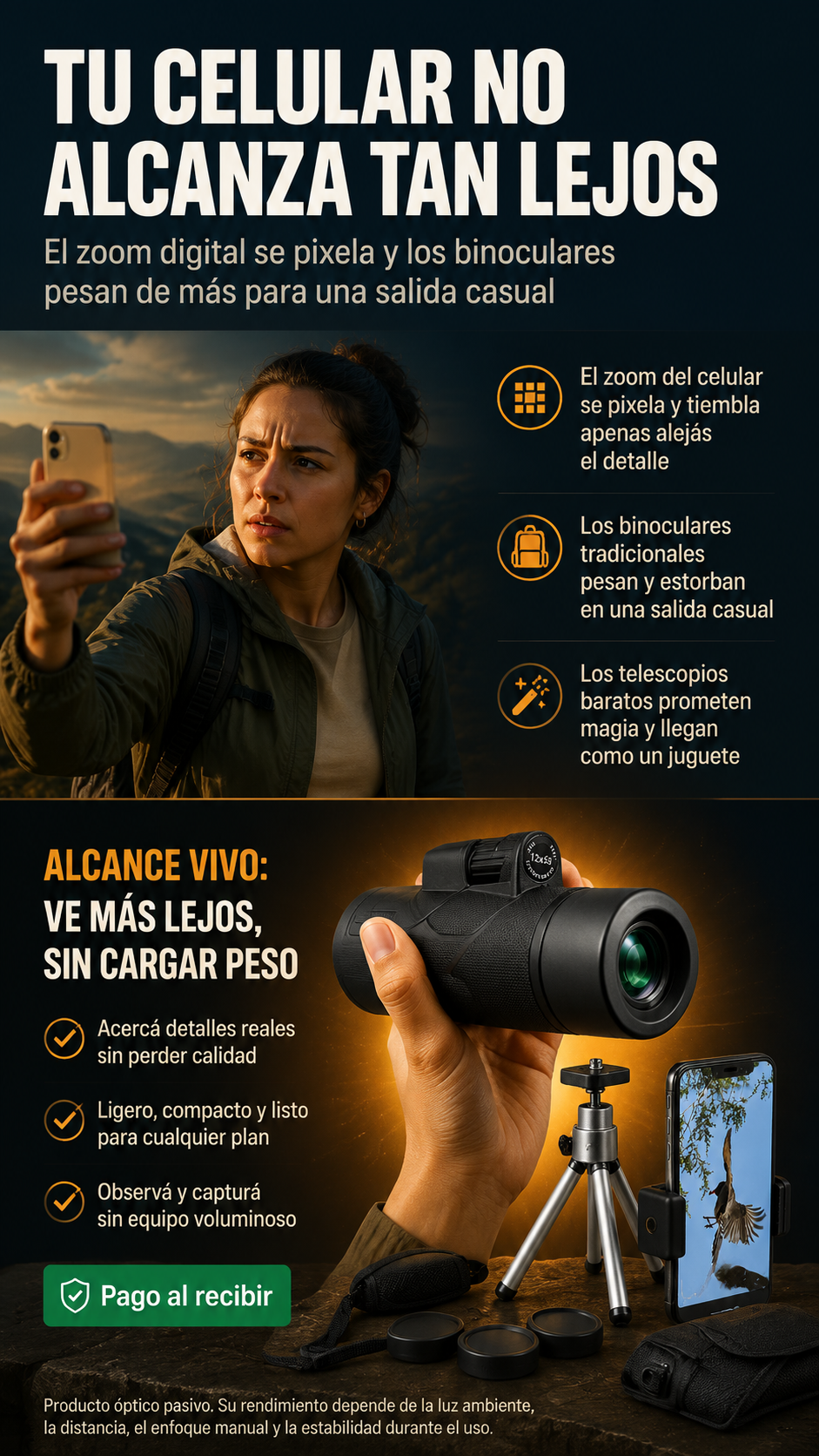 Problemas del zoom digital frente a un monocular óptico