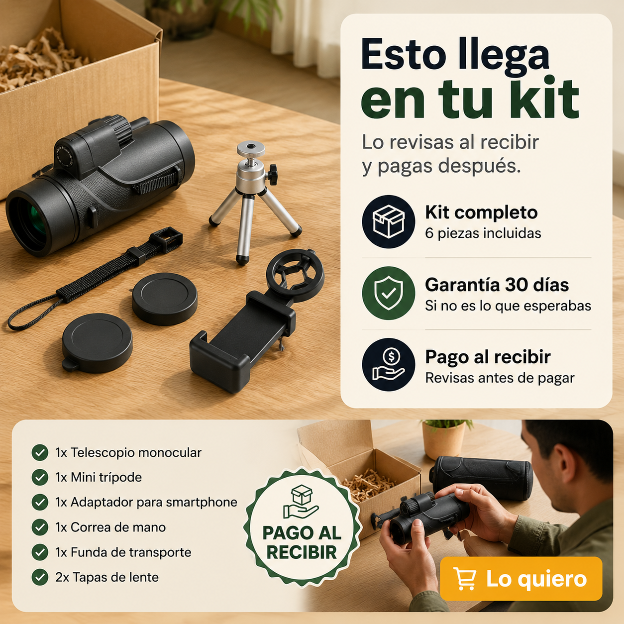 Monocular Telescópico HD Visión Nocturna